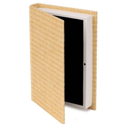 Livro-Caixa creme em mdf com revest. em fibra de papel M