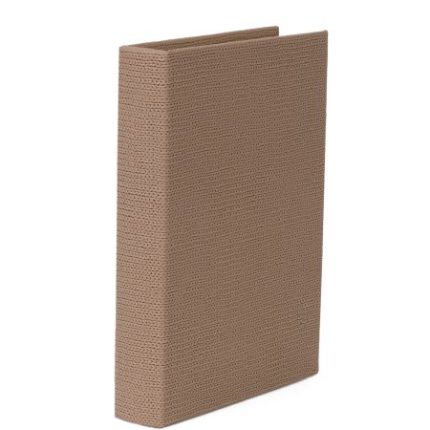 Livro-Caixa marrom em mdf com revest. em PU G